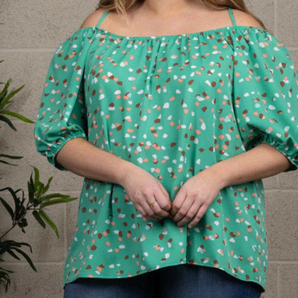 NWOT Crépas Women's Plus Size Off Shoulders Tunic Top Plus Size Blouses
